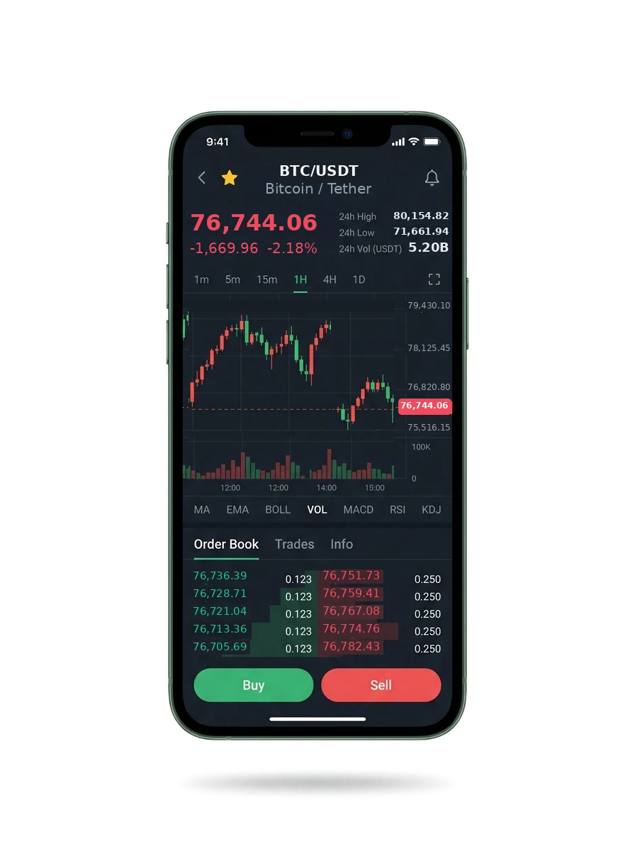 The Capital PRO mobile app showing a watchlist, a signal card and an account balance